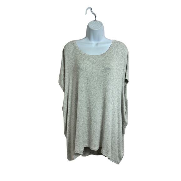 Athleta With Ease Rib Tee Light Gray Heather Top Sz 3X Soft Comfort Shirt Yoga - Picture 8 of 10